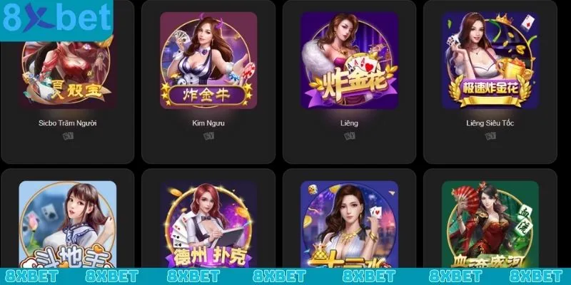 Những ưu điểm vượt trội của sảnh game bài 8xbet