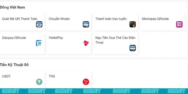 Một số phương thức phổ biến để rút tiền 8xbet